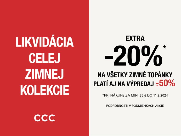 CCC - Zľava -20 % na zimnú obuv