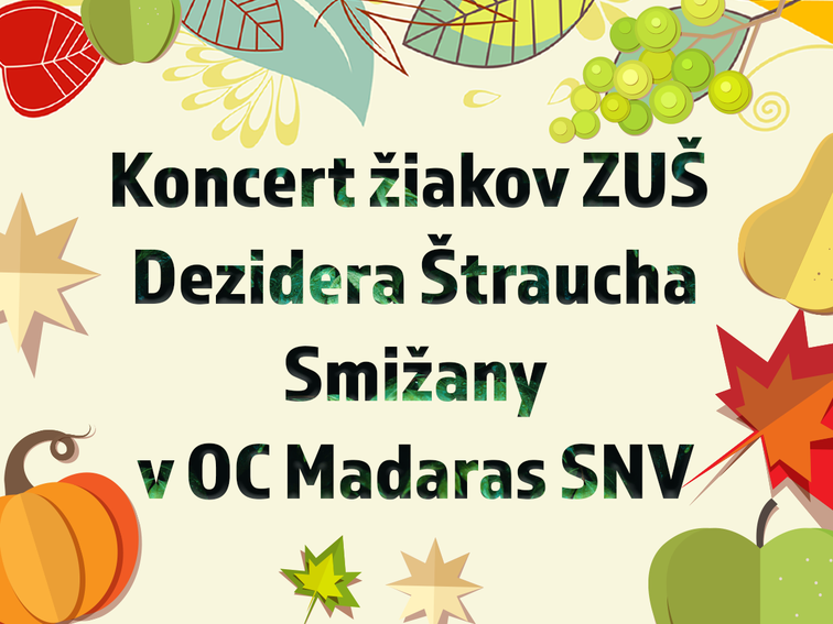 Jesenný koncert ZUŠ Dezidera Štraucha Smižany v OC Madaras